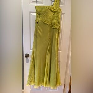 Terani Couture silk lime green gown